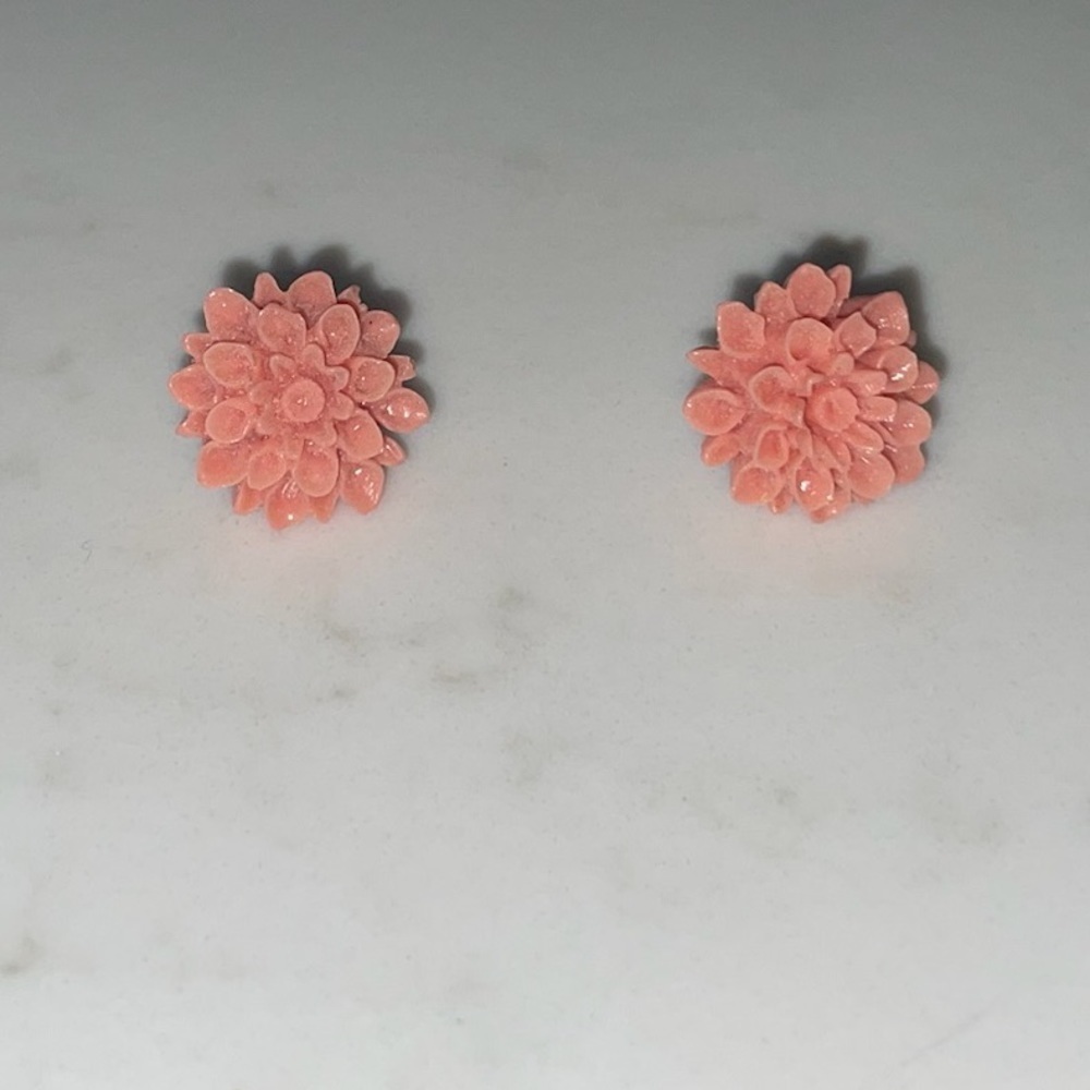 Pink Rose stud vintage rosin earrings